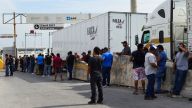 A trucker protest in Mexico is blocking a U.S. border crossing.