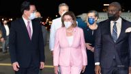 Nancy Pelosi has landed in Taiwan amid threats from China to cancel the visit. China has said the U.S. is playing with fire and threatening its sovereignty.