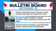 Justice Ketanji Brown Jackson takes oath, Ian makes landfall in South Carolina. The House and Senate avoid shutdown by passing funding bill.