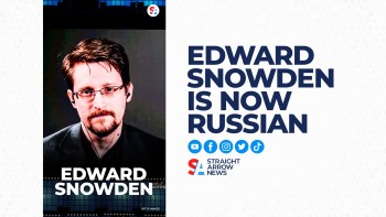 Snowden speaking on a live call