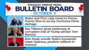 Biden surveys Hurricane Fiona damage in Puerto Rico, ex-Secretary of State Rex Tillerson testifies and Elon Musk unveils Tesla’s new robot.
