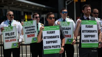 Pilots at Delta Air Lines voted to allow union leaders to call a strike. 96% of Delta pilots took part in the vote, 99% of those favored calling a strike.