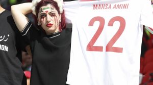 Iranians clashed at the World Cup, as government supporters harassed those protesting against the government.