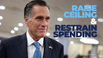 Sen. Mitt Romney, R-Utah, said Thursday that the debt ceiling is an appropriate opportunity to restrain spending, but reiterated that the debt ceiling must be raised.