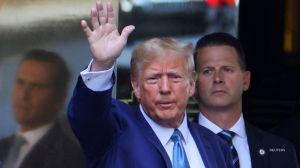 Donald Trump returned to New York for a deposition following his arraignment over a hush money payment to adult film star Stormy Daniels.